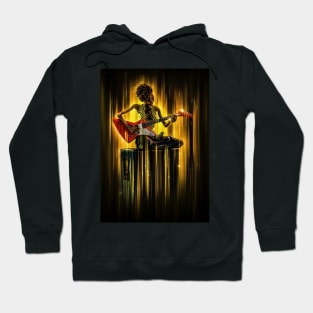 Toon black girl playing guitar Hoodie